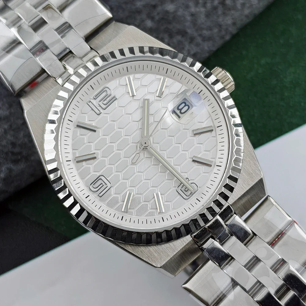 PRX Watch Fluted Case TD305F 40mm NH35 Automatic watch land type Sapphire Honeycomb dial 5bar