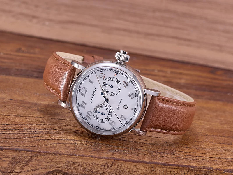 Baltany Pilot Watch Men S6048 9122 Automatic Watch Hardening Process Vickers 500HV Waterproof Luxary Mechanical Wristwatch Man