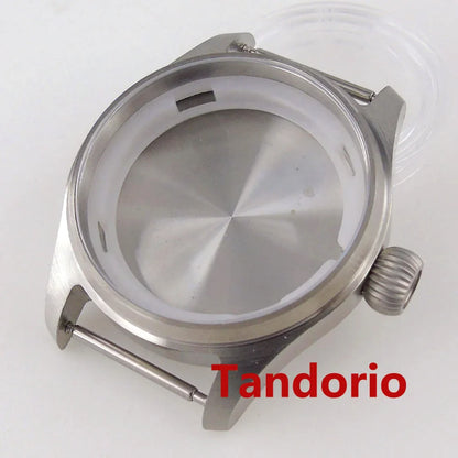 20ATM 39mm Stainless Steel Pilot Brushed Watch Case Sapphire Glass Fit NH35 NH36A ETA2824 PT5000 Automatic Movement
