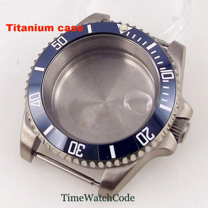 Titanium Watch Case 40mm Sub Diver  200m Waterproof Fit for NH35 NH36 ETA2824 PT5000 Antiallergry Sapphire Crystal Screw-in Crown