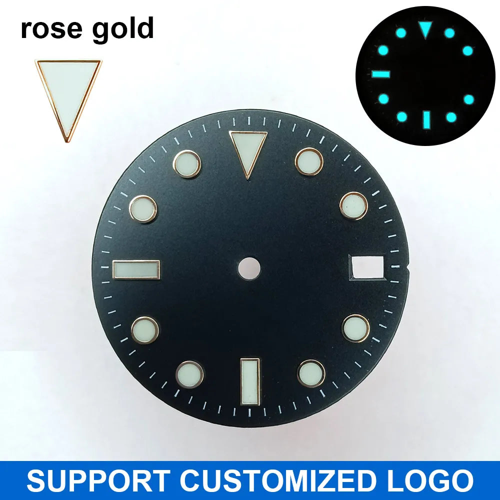 28.5mm diameter dial suitable for NH-34/35/36 movements GMT Luminous dial customization LOGO/name DIY dial watch parts