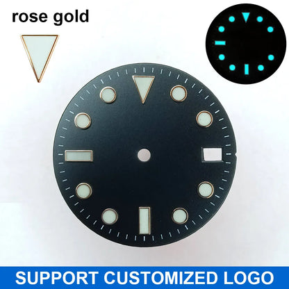 28.5mm diameter dial suitable for NH-34/35/36 movements GMT Luminous dial customization LOGO/name DIY dial watch parts