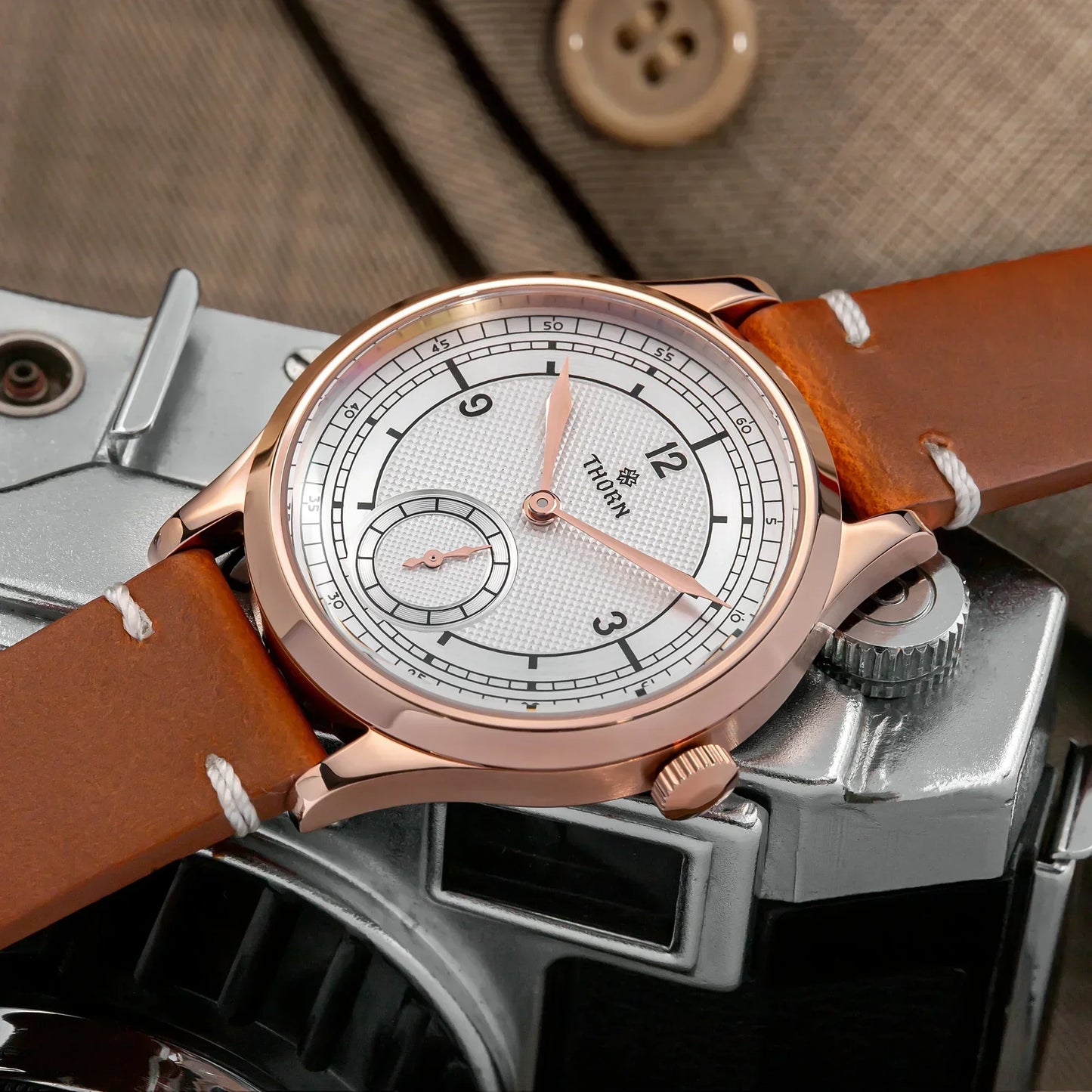 THORN Too1  quartz Sub Second Watch 37mm Case 3ATM AR Sapphire Pilot