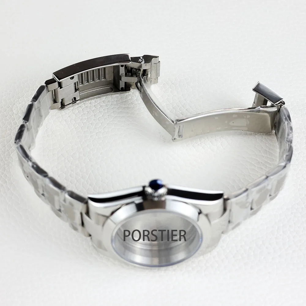 36/39mm NH35 Watch Case Stainless steel Sapphire Glass Transparent Back Cover for Seiko NH35 NH36 movement Datejust Oyster Strap