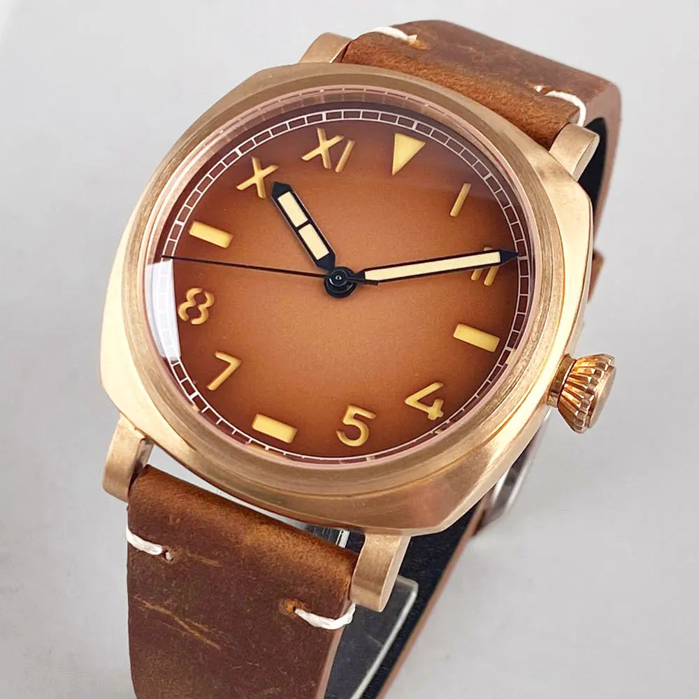 Tandorio CUSN8 Bronze /Stainless Steel Radiomir TD113B AR Sapphire Sandwich California 42mm Square NH35 PT5000 20atm