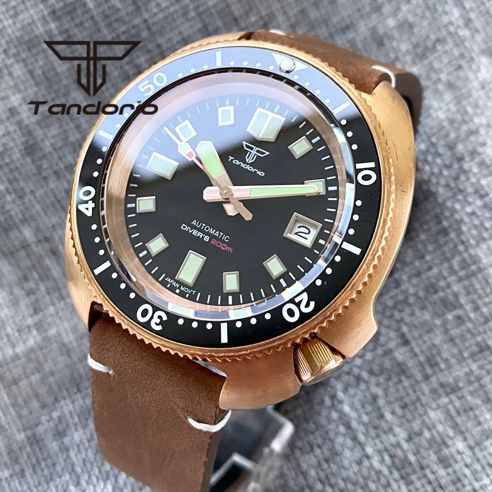 Tandorio Cusn8 Bronze Willard Captain Watch TD239M NH35A 44mm 20bar Diver Sapphire