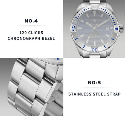 CADISEN C8218 Diver V2 20Bar NH35 Automatic 40MM Sapphire luminous