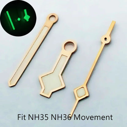 NH35Luminous Hands Snowflake Gold/Silver/Black/Rose Gold Watch Hand Watch Fit NH35 NH36A Miyota 82 Series ETA 2824 2836 Movement