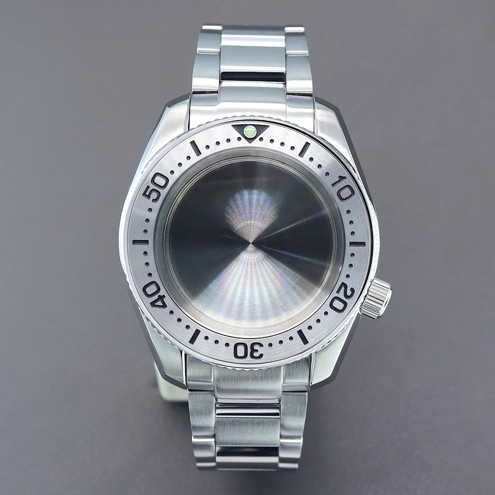 42mm Silvery Men's Watch Cases Bracelet Sapphire Glass For NH35 NH36 NH34 NH38 NH70 Movement NH35 Cases 28.5mm Dial Mod SPB185