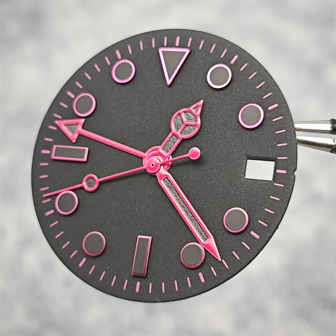 28.5mm NH34 Watch Dial + 4 Pointer Set GMT Mechanical Accessories SUB Watch Dial Modification Parts for NH34 and NH35 Movements