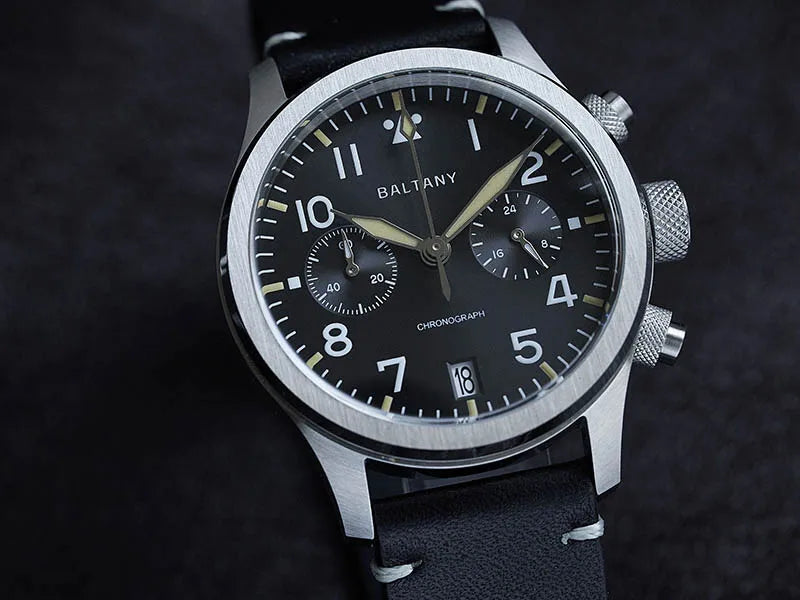 Customizable watch Baltany Military Chronograph watch S5057 Retro Quartz VK64 10ATM  Swiss Lume AR Sapphire