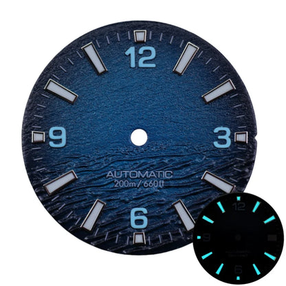 New Style Sea High Quality 28.5mm Diving Watch 3 Or 3.8 Crown Dial Face For Seik Nh35 Movement Skx007 Mods With C3 Bgw9 Luminous