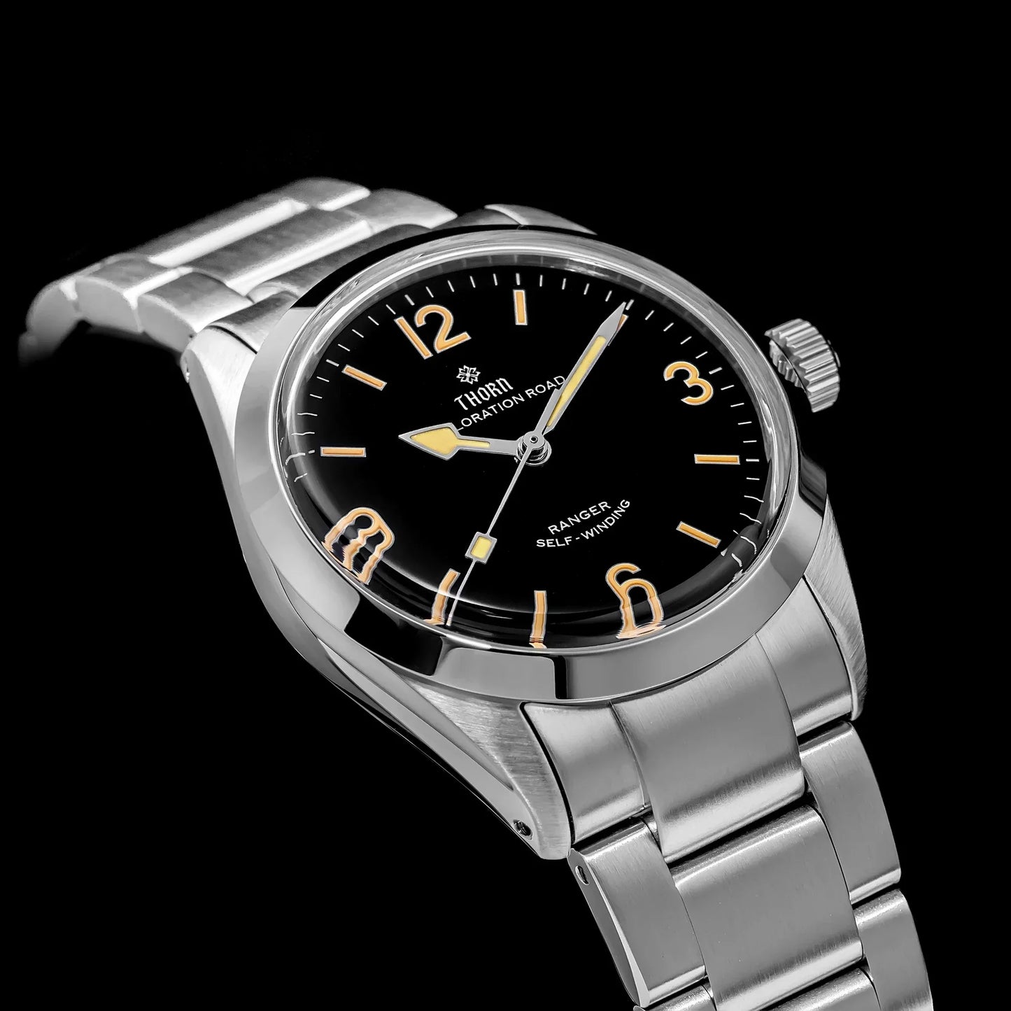 THORN T003 34mm Retro Watch PT5000 Automatic Dome Sapphire Luminous 10Bar dress explorer