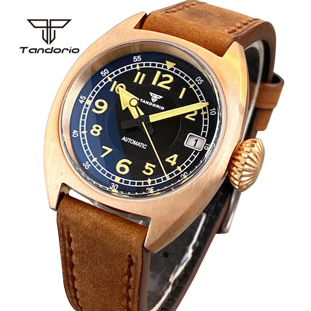 Tandorio Bronze Military TD102B Identity Crisis NH35 Domed AR Sapphire 36mm 20BAR