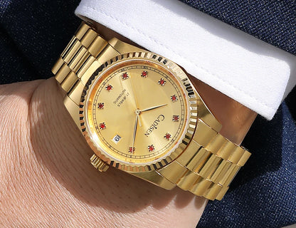 CADISEN C8223 DateJust Watch Miyota 8215 Sapphire Luxury Golden Watch 36MM Ladies Men