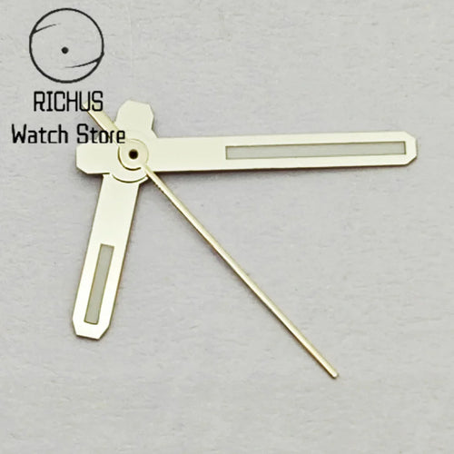 wide Silver Watch Hands Green Luminous Hands Fit NH35 NH36 NH38 NH70 NH72 Movement