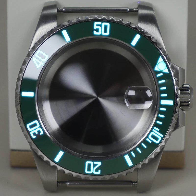 40mm Watch Case Ceramic C3 Bezel For Seiko NH35 NH36 NH34 nh70 Miyota8215 Eta2824 28.5mm Dial With Sapphire Crystal Waterproof