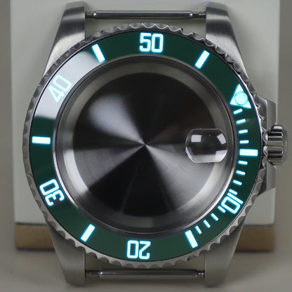 40mm Watch Case Ceramic C3 Bezel For Seiko NH35 NH36 NH34 nh70 Miyota8215 Eta2824 28.5mm Dial With Sapphire Crystal Waterproof