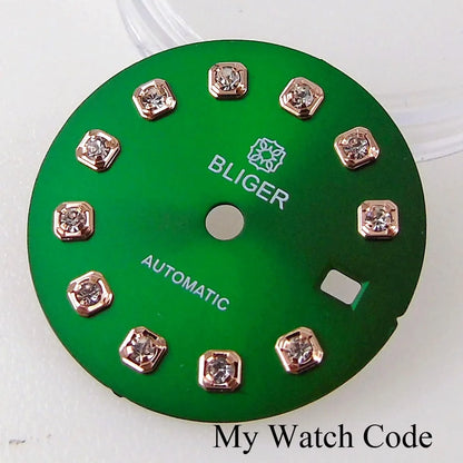 Dial Face fit NH05 NH06 NH07 Watch Movt 20.5mm Sunburst Watch Dial with Rhinestone Markers for 26mm Lady Watch Parts Mod