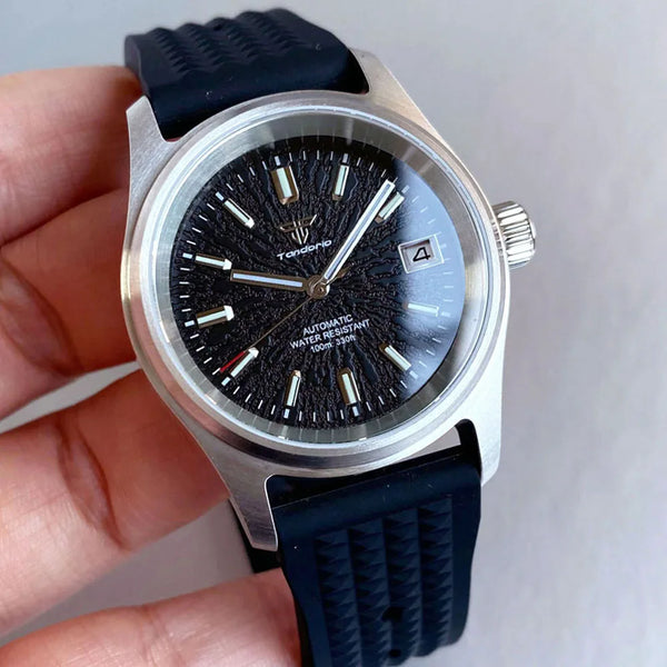 Tandorio Pilot watch 36mm TD105M Blue Red Multicolor DialNH35A Automatic 200M WR Luminous Sapphire