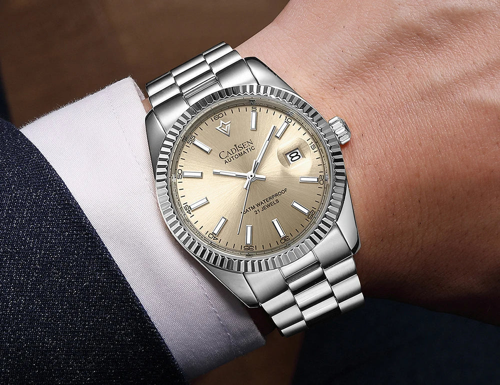 Cadisen C8214 DateJust Watch AR Sapphire MIYOTA 8215 10Bar C3 Lume 40MM