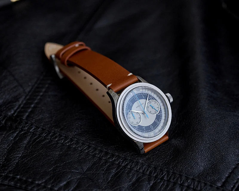 Baltany 39MM Tuxedo Chronograph Man S5050 Sapphire Crystal 50M Waterproof Stainless Steels Retro  Quartz Dress Watches For Man