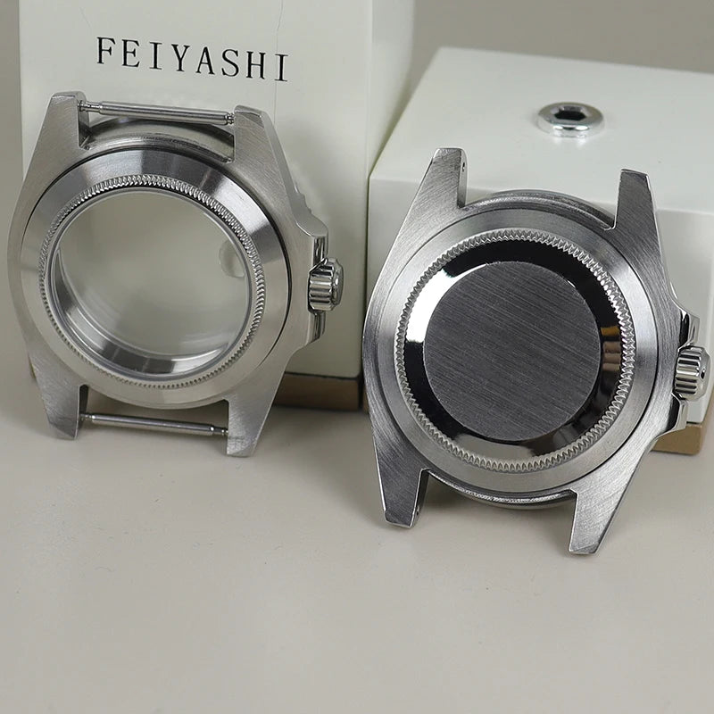 40mm Watch Case Ceramic C3 Bezel For Seiko NH35 NH36 NH34 nh70 Miyota8215 Eta2824 28.5mm Dial With Sapphire Crystal Waterproof
