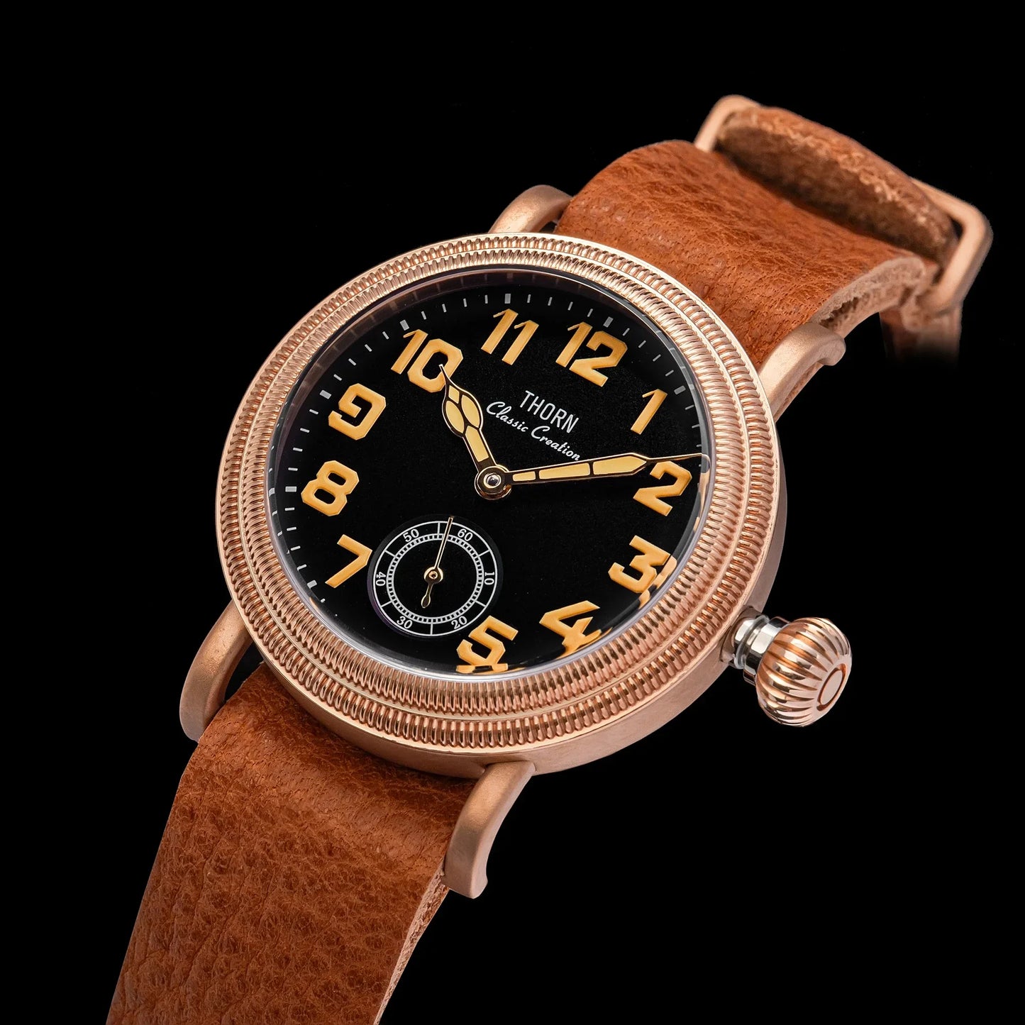 THORN T013 36mm Vintage Pilot Watch ST1700 Manual winding Sub Second Swiss luminous Sapphire