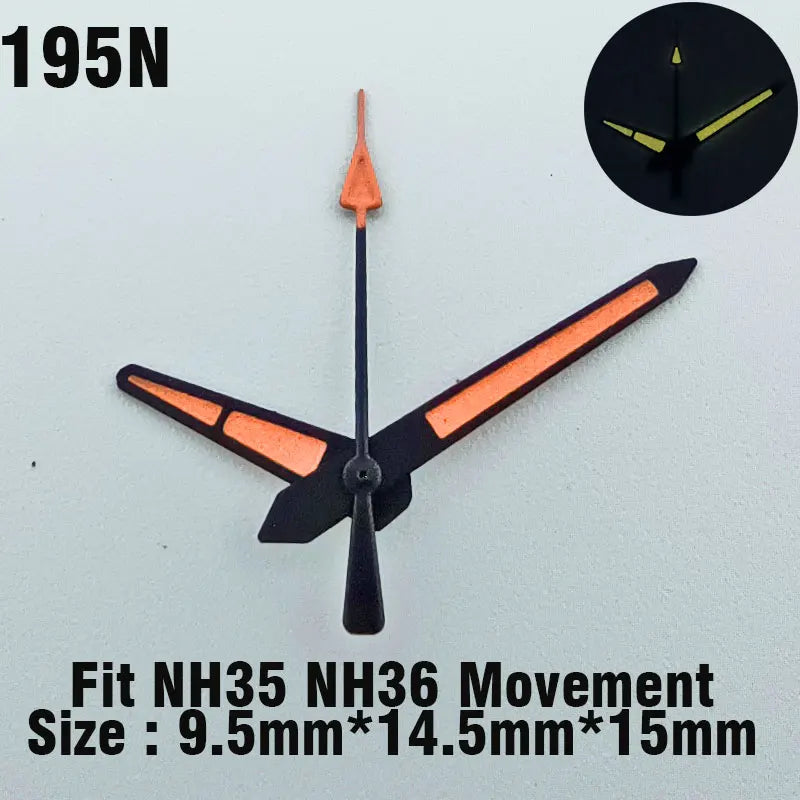 Watch hands NH series 35 36 hands Green glow in the dark hands seconds Watch accessories for NH series 35 36 movement assembly