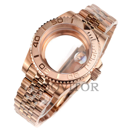 NH35 Watch Case 40mm For GMT YACHT-MASTER Seiko NH34/NH35/NH36/NH38 Movement Rose Gold Jubilee Bracelet Submariner NH35 Case