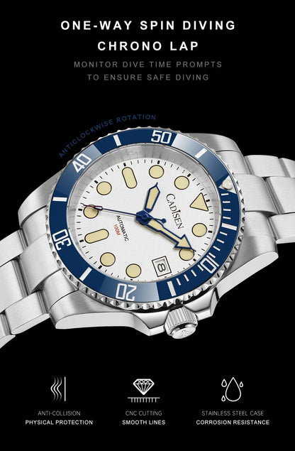 CADISEN C8238 Submariner Diver NH35 Automatic Ceramic Bezel Sapphire 10Bar