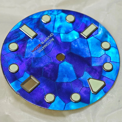 29mm Watch Parts White Blue Black Watch Dial Mother Of Pearl Fragment Pattern Fit NH35 NH36 Automatic Mens Watch Accessories