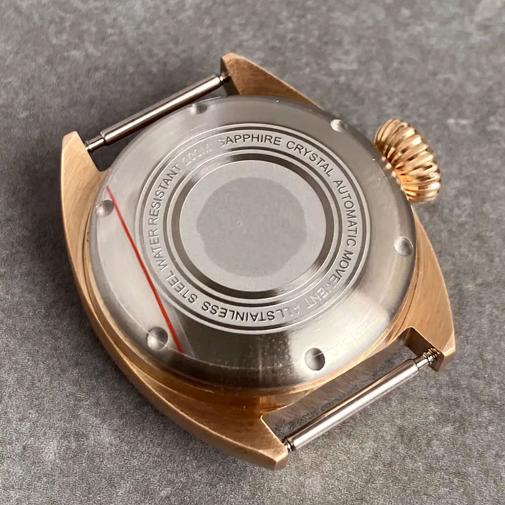 New 36mm Double Domed Sapphire Glass Solid Bronze Watch Cases NH35 Fit NH35 NH36 NH38 ETA2824 PT5000 Movement