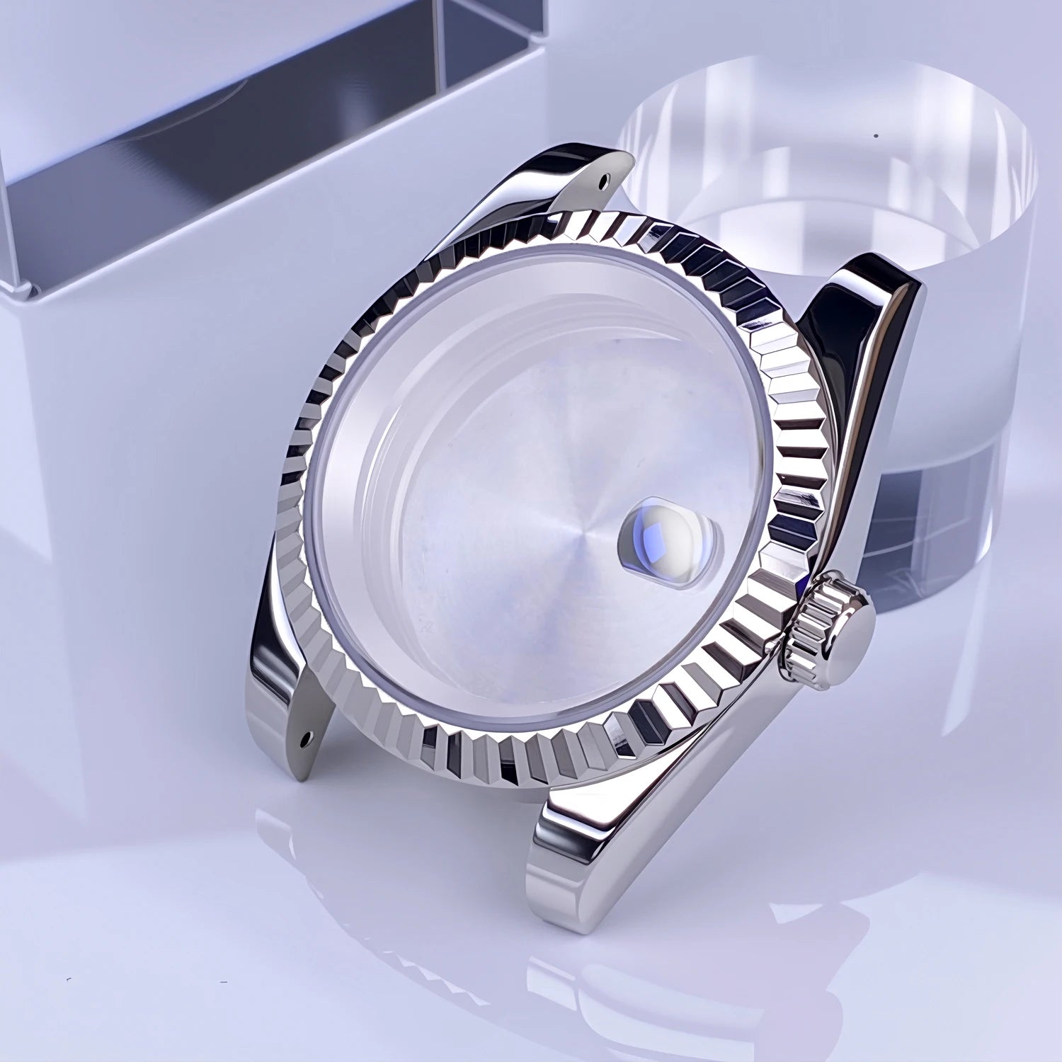 36mm/39mm NH35 Case Stainless Steel Sapphire Crystal Waterproof Fluted Case For NH35 NH36 Movement 28.5mm Dial NH35 Watch Case