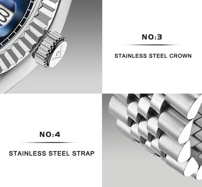 Cadisen C8228 DD38 Watch Diamond Dial MIYOTA 8285 AR Sapphire Crystal luminous 38MM 5Bar