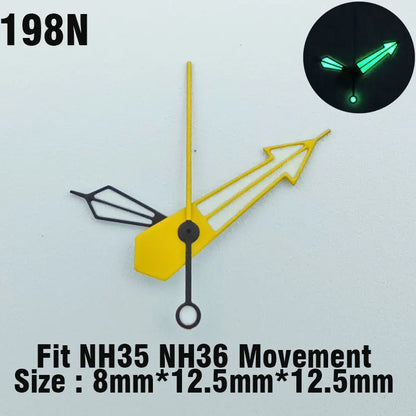 Watch hands NH series 35 36 hands Green glow in the dark hands seconds Watch accessories for NH series 35 36 movement assembly