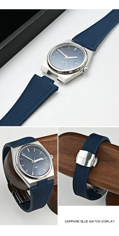 PRX watch band Quick Release  11mm 12mm T137.407/T137.410 Super Player Fluoro rubber FKM Watch Strap Bracelet