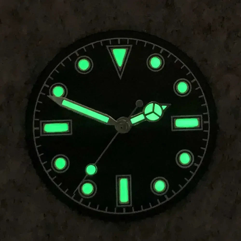28.5mm Green Luminous Watch Faces Retro Watch Dial + Watch Hands Modified Dial Men's Watches Accessories for NH35/ NH36 Movement