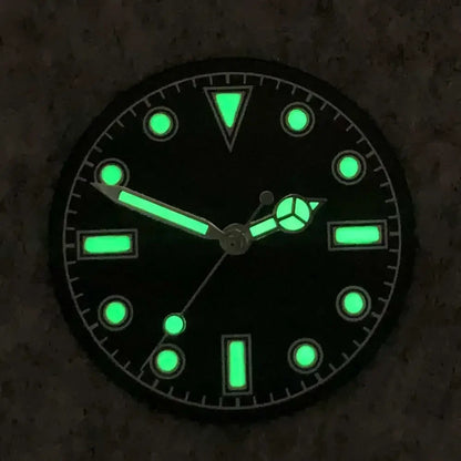 28.5mm Green Luminous Watch Faces Retro Watch Dial + Watch Hands Modified Dial Men's Watches Accessories for NH35/ NH36 Movement