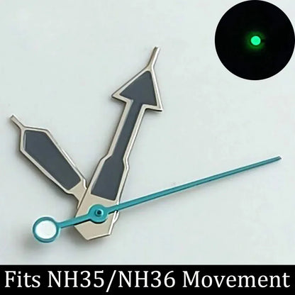 high-quality Watch accessories watch pointer NH series 35 NH36 hands green  luminous suitable for N H35/ NH36 movement