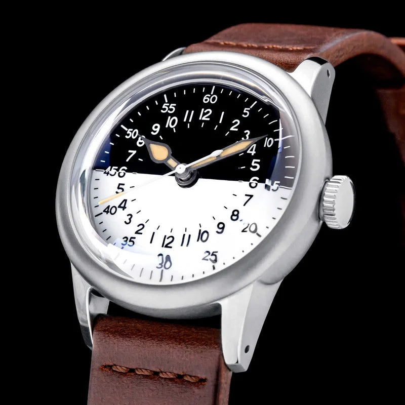 THORN SHY041 NH34 GMT Automatic Watch 36MM Pilot 15Bar Waterproof Half Luminous Dial Sapphire