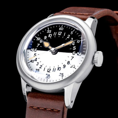 THORN SHY041 NH34 GMT Automatic Watch 36MM Pilot 15Bar Waterproof Half Luminous Dial Sapphire