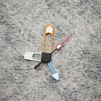 Watch Hands Orange White Blue Combination 4 Hands Green Luminous GMT Watch Accessories for NH34 Movement