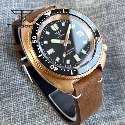 Tandorio Cusn8 Bronze Willard Captain Watch TD239M NH35A 44mm 20bar Diver Sapphire