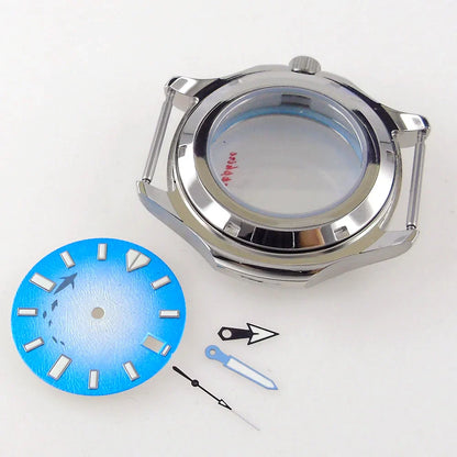 316L stainless steel case 40mm  Watch Case Parts for NH34 NH35 NH36 NH70 NH72 NH38 NH39 Blue Chapter Ring Sapphire Crystal