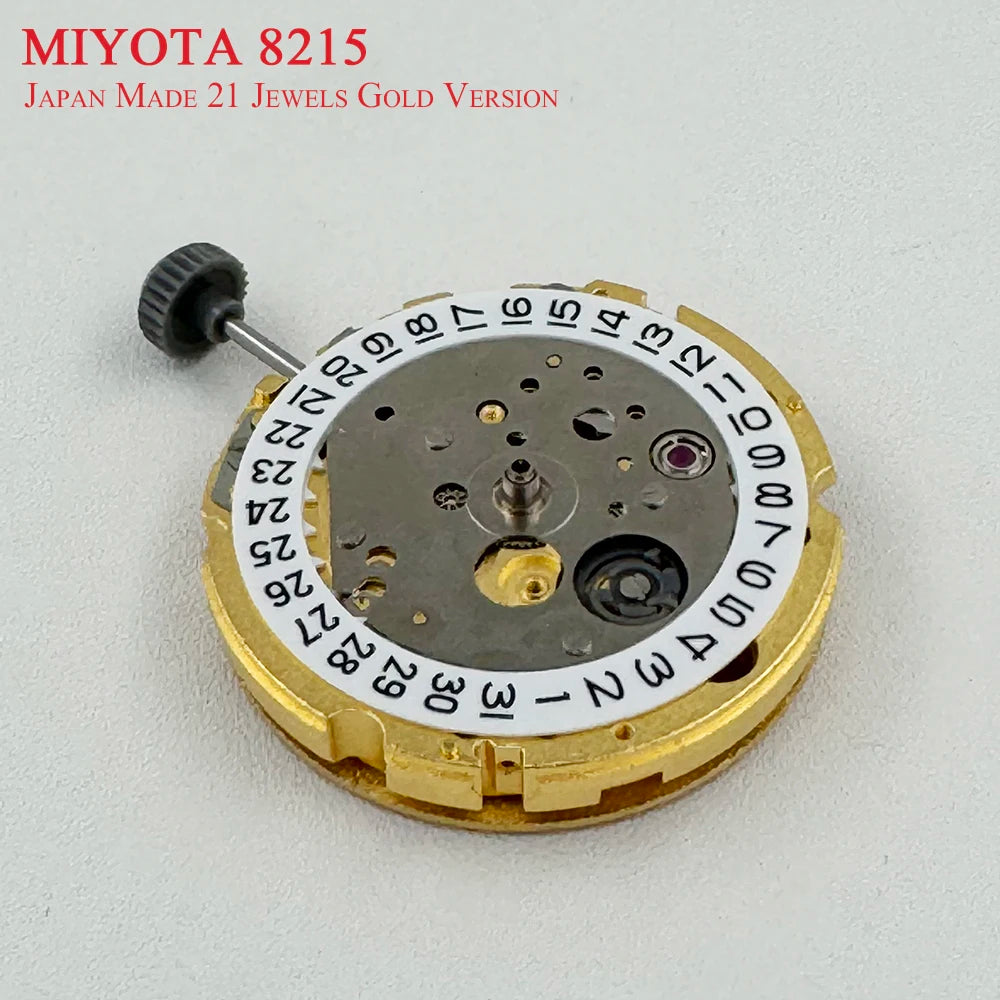 Japan Original Gold 8215 Automatic Mechanical Movement Modification Watch Mechanism 21 Jewels Miyota 8215 Golden Version 3H Date