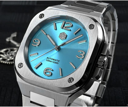 San Martin Square Watch SN0074G 40mm PT5000 Sw200  Automatic 10 Bar BGW-9 Lume