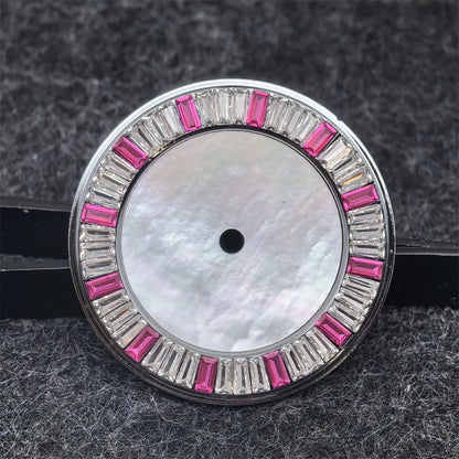 28.5mm Shell Watch Dial with Crystal High Quality Hands No Date No Luminous Watches Faces Modified Accessories