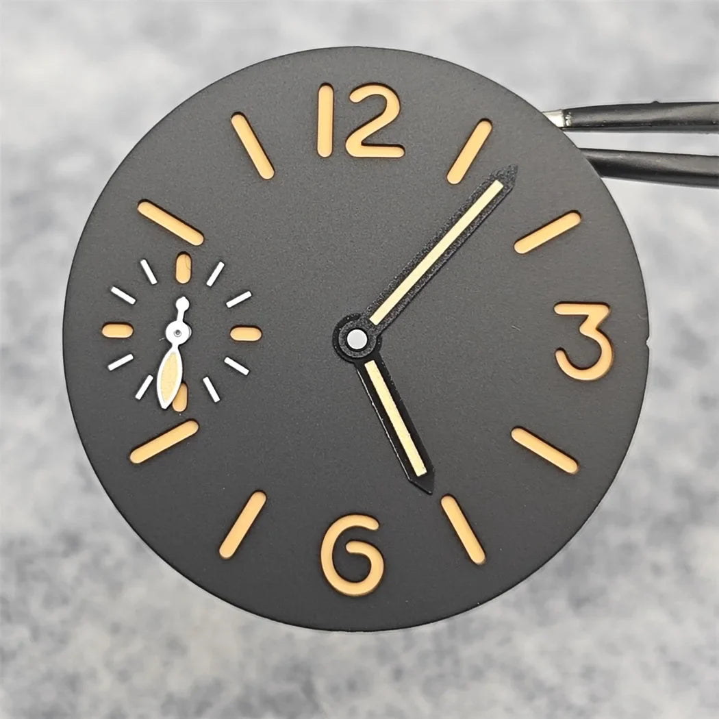 34.5mm Watch Dial Face Insert Parts with Watch Hands for ETA6497/ ST3600 Movement Watch Green Luminous Accessories Modify