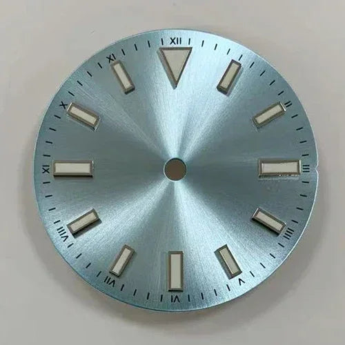 28.5mm Sunray Watch Dial Stripe Nails Green Luminous Font Modified Watch Accessories Suitable for NH35/8215/2836 Movement